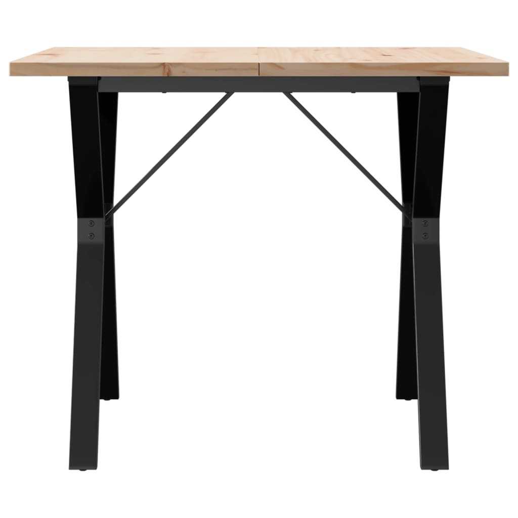 spisebord 90x90x75,5 cm Y-stel massivt fyrretræ og stål