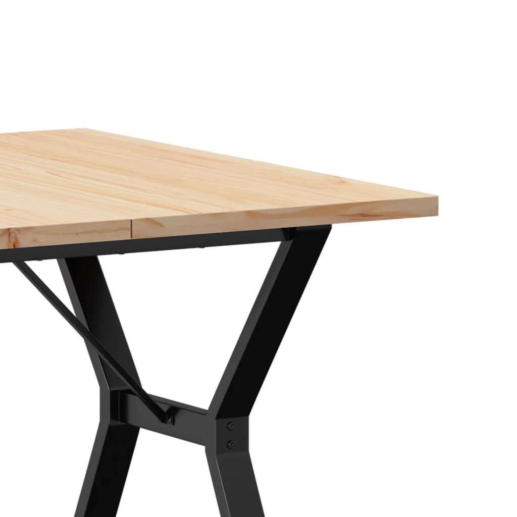 spisebord 90x90x75,5 cm Y-stel massivt fyrretræ og stål