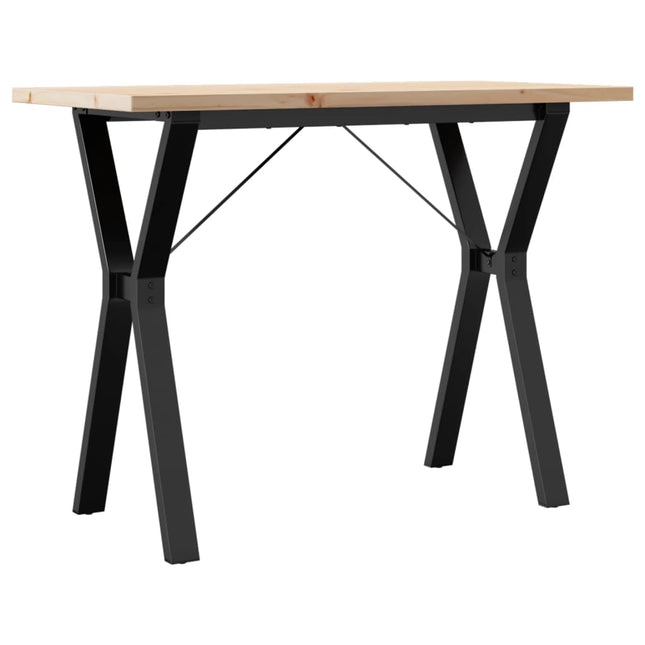 spisebord 100x50x75,5 cm Y-stel massivt fyrretræ og stål