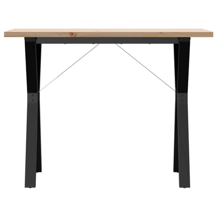 spisebord 100x50x75,5 cm Y-stel massivt fyrretræ og stål