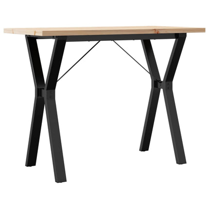 spisebord 100x50x75,5 cm Y-stel massivt fyrretræ og stål