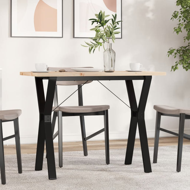 spisebord 100x50x75,5 cm Y-stel massivt fyrretræ og stål