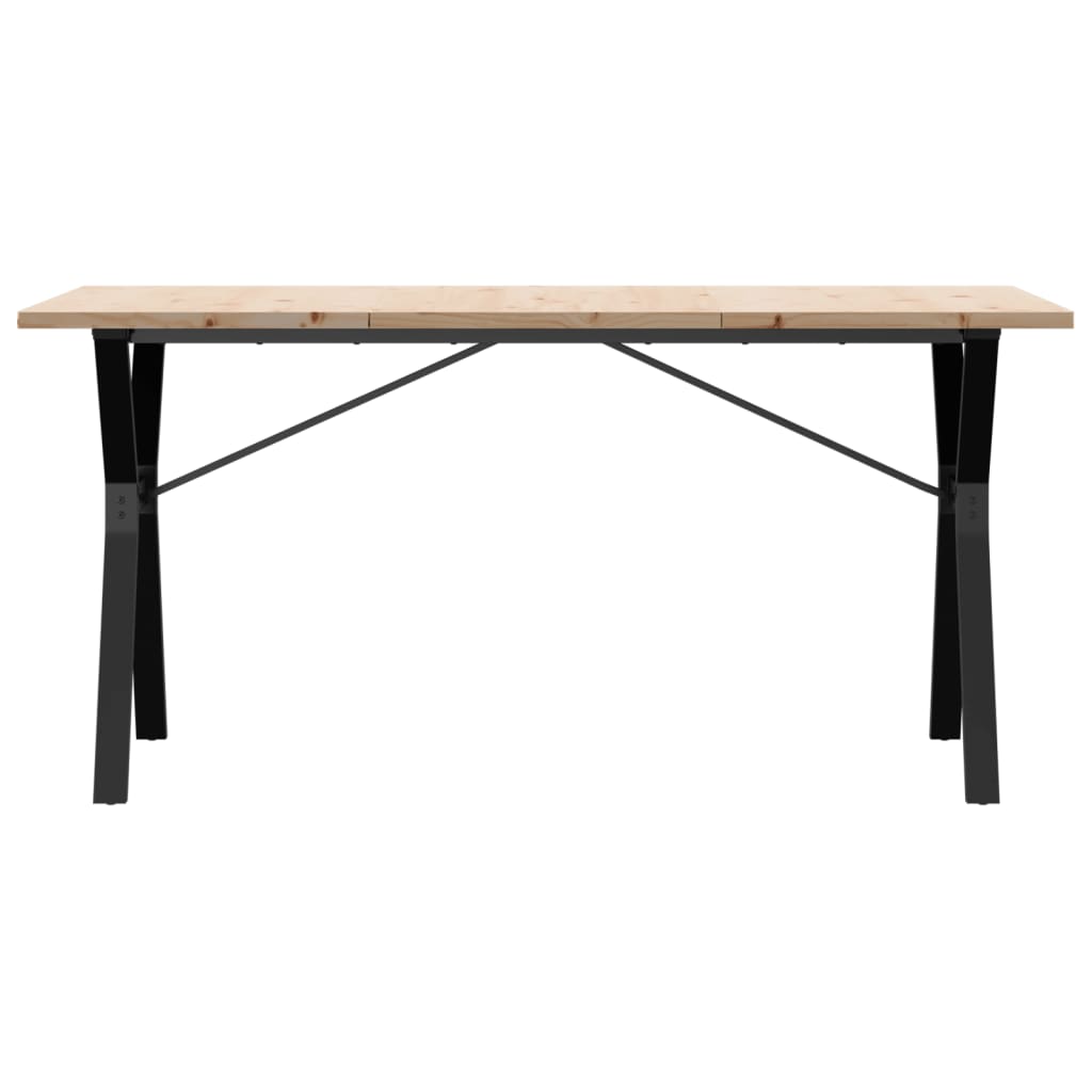 spisebord 140x80x75,5 cm Y-stel massivt fyrretræ og stål