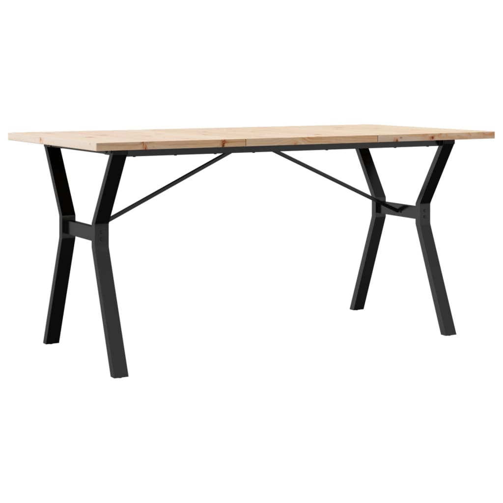 spisebord 140x80x75,5 cm Y-stel massivt fyrretræ og stål