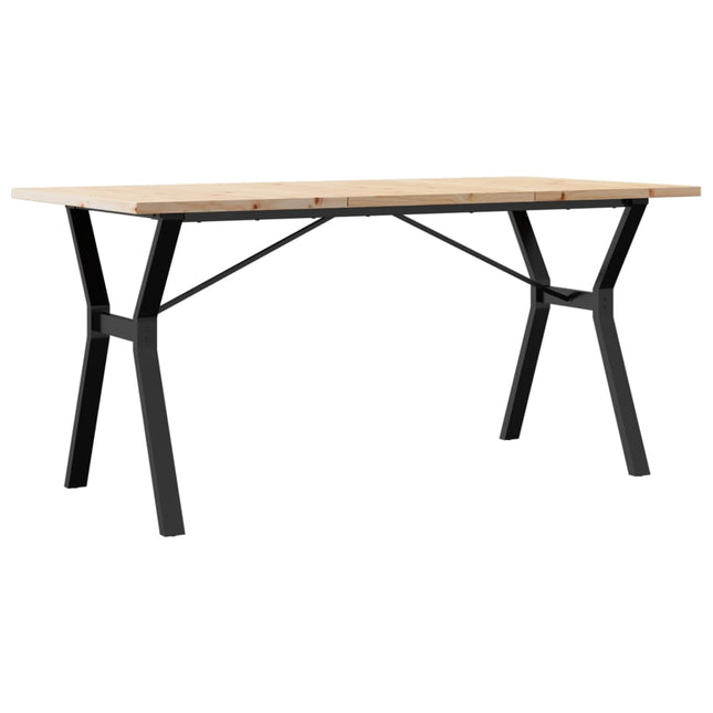 spisebord 160x80x75,5 cm Y-stel massivt fyrretræ og stål