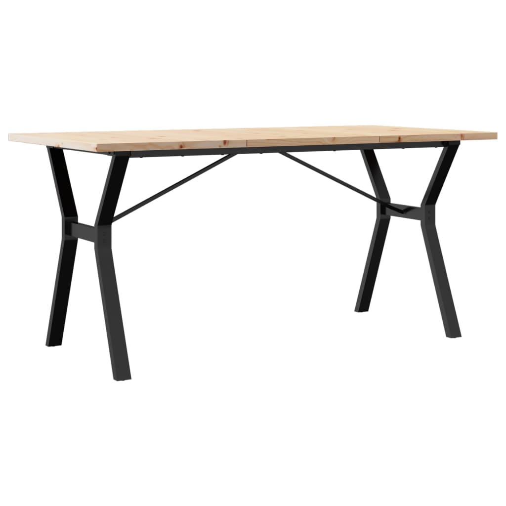 spisebord 160x80x75,5 cm Y-stel massivt fyrretræ og stål