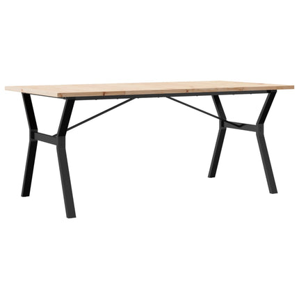 spisebord 180x90x75,5 cm Y-stel massivt fyrretræ og stål