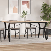 spisebord 180x90x75,5 cm Y-stel massivt fyrretræ og stål
