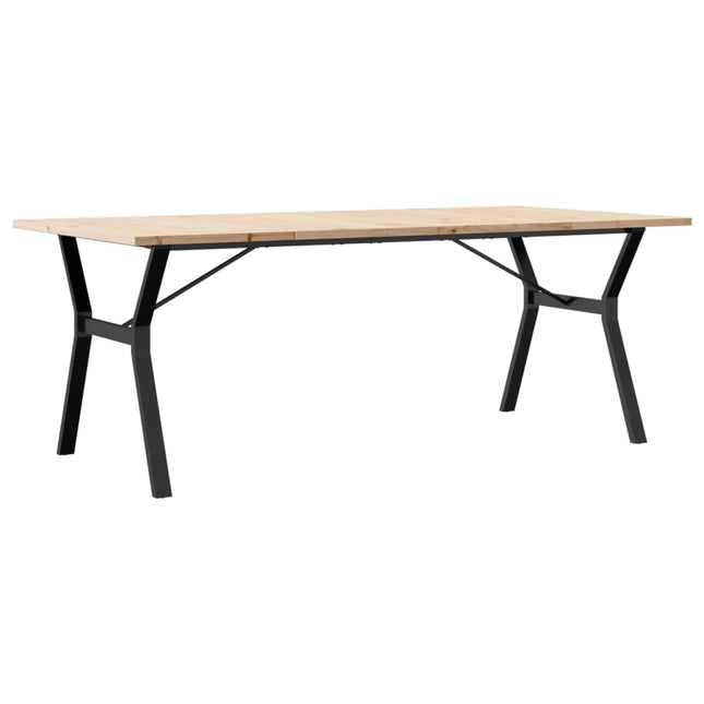 spisebord 200x100x75,5 cm Y-stel massivt fyrretræ og stål