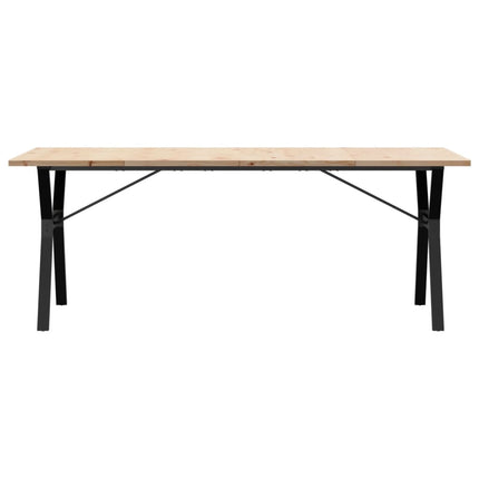 spisebord 200x100x75,5 cm Y-stel massivt fyrretræ og stål