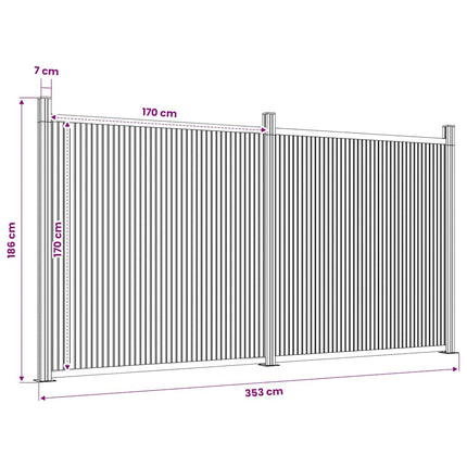 hegnspanel 353x186 cm WPC brun