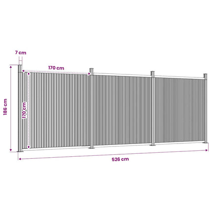 hegnspanel 526x186 cm WPC brun