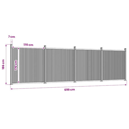 hegnspanel 699x186cm WPC brun