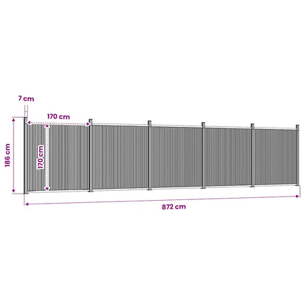 hegnspanel 872x186 cm WPC brun