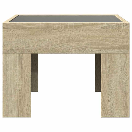 sofabord med Infinity LED-lys 40x40x30 cm sonoma-eg