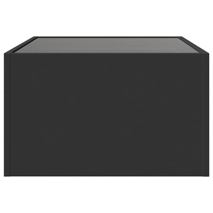 sofabord med Infinity LED-lys 70x50x30 cm sort