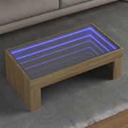 sofabord med Infinity LED-lys 90x50x30 cm sonoma-eg