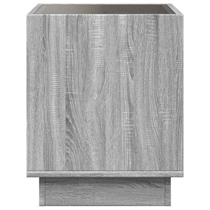 sofabord med Infinity LED-lys 40x40x50 cm grå sonoma-eg