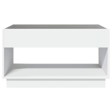sofabord med Infinity LED-lys 90x50x50 cm hvid