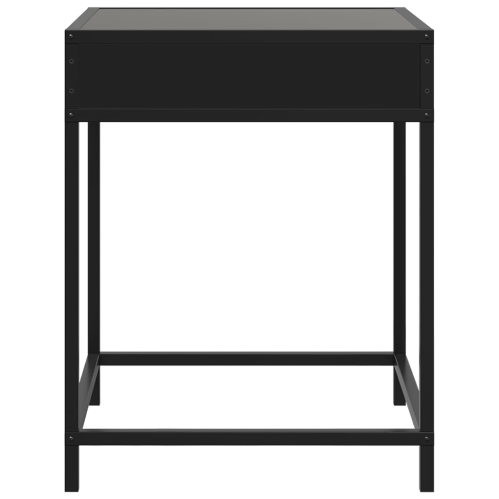 sofabord med Infinity LED-lys 40x40x51 cm sort