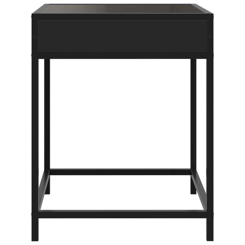 sofabord med Infinity LED-lys 40x40x51 cm sort