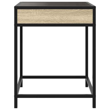 sofabord med Infinity LED-lys 40x40x51 cm sonoma-eg