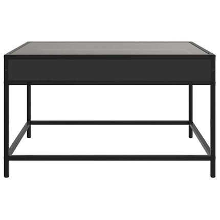 sofabord med Infinity LED-lys 70x50x41 cm sort
