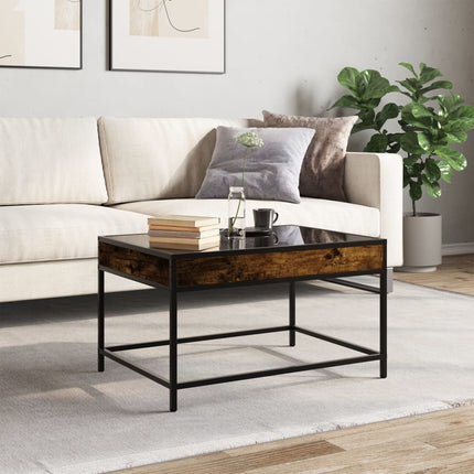 sofabord med Infinity LED-lys 70x50x41 cm røget egetræsfarve
