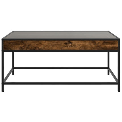 sofabord med Infinity LED-lys 90x50x41 cm røget egetræsfarve