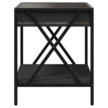 sofabord med Infinity LED-lys 40x40x49 cm sort