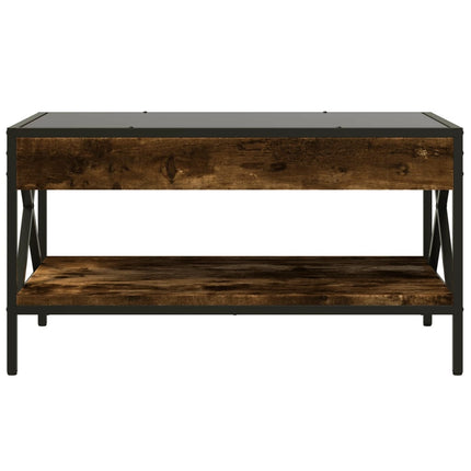 sofabord med Infinity LED-lys 70x50x38 cm røget egetræsfarve