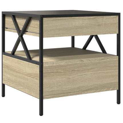 sofabord med Infinity LED-lys 50x50x51 cm sonoma-eg