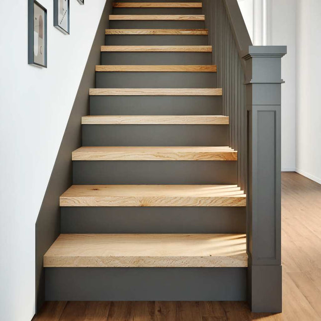 trappemåtter 12 stk ubehandlet 80x25x2 cm massivt egetræ
