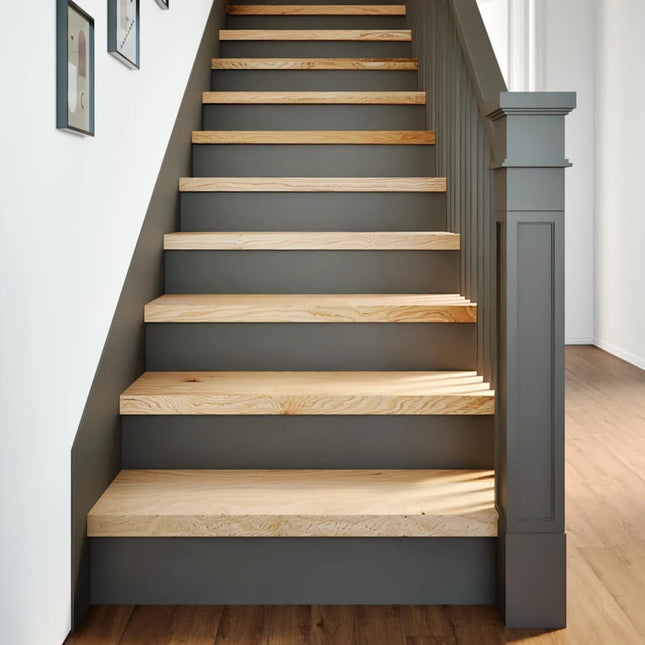 trappemåtter 12 stk ubehandlet 70x30x2 cm massivt egetræ