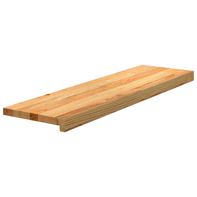trappemåtter 12 stk. lysebrun 90x25x2 cm massivt egetræ