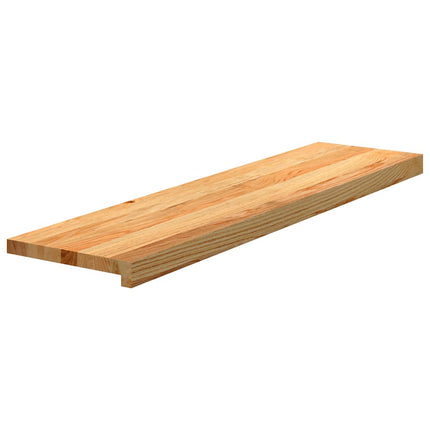 trappemåtter 12 stk. lysebrun 100x25x2 cm massivt egetræ