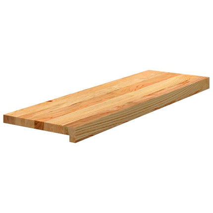 trappemåtter 16 stk. lysebrun 80x25x2 cm massivt egetræ