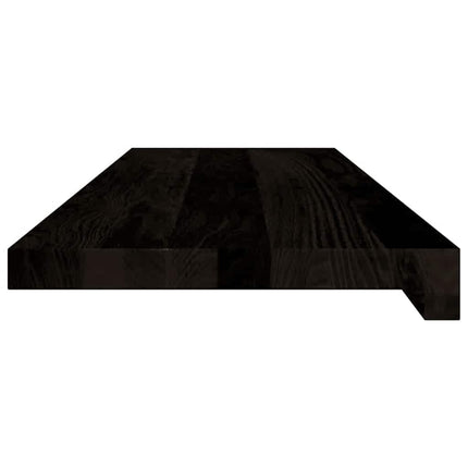 trappemåtter 12 stk. brunsort 80x25x2 cm massivt egetræ
