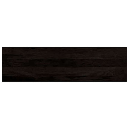 trappemåtter 12 stk. mørkebrun 90x25x2 cm massivt egetræ
