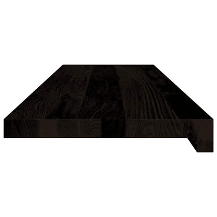 trappemåtter 12 stk. mørkebrun 90x25x2 cm massivt egetræ