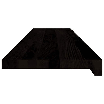 trappemåtter 12 stk. mørkebrun 110x25x2 cm massivt egetræ