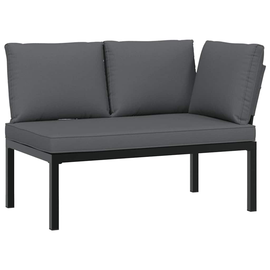 sofasæt til haven 5 dele med hynder aluminium sort
