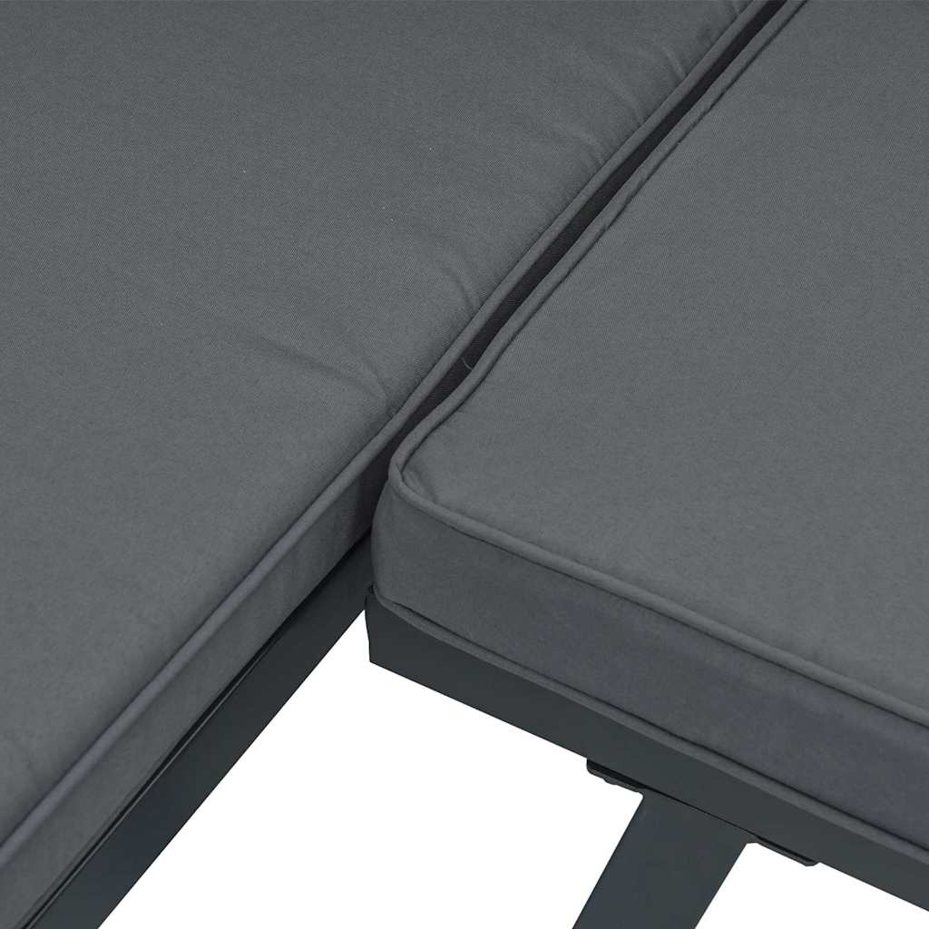 sofasæt til haven 5 dele med hynder aluminium sort