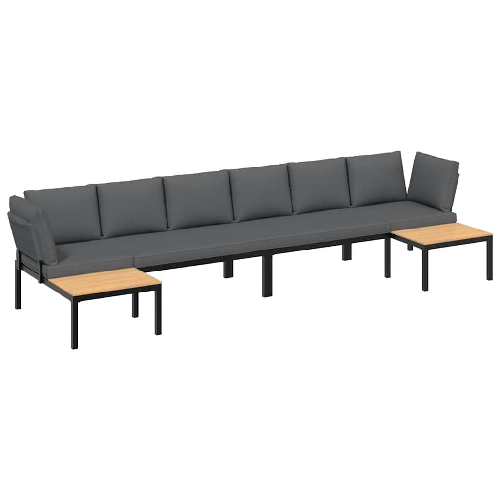 sofasæt til haven 4 dele med hynder aluminium sort