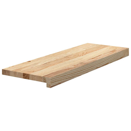 trappemåtter 2 stk ubehandlet 70x30x2 cm massivt egetræ