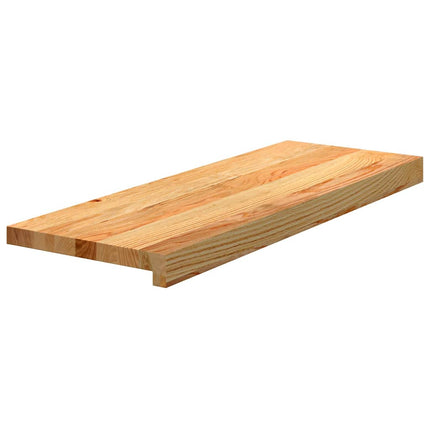 trappemåtter 2 stk lysebrun 70x25x2 cm massivt egetræ