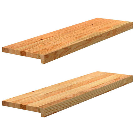 trappemåtter 2 stk lysebrun 90x25x2 cm massivt egetræ