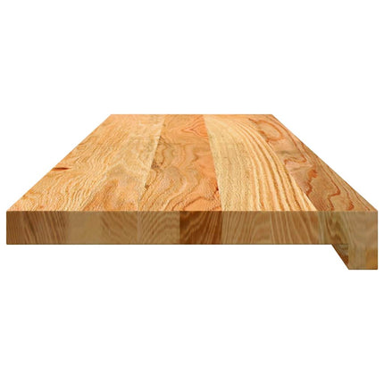 trappemåtter 2 stk lysebrun 90x25x2 cm massivt egetræ