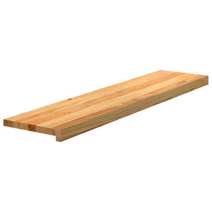 trappemåtter 2 stk lysebrun 110x25x2 cm massivt egetræ