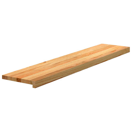 trappemåtter 2 stk lysebrun 120x30x2 cm massivt egetræ